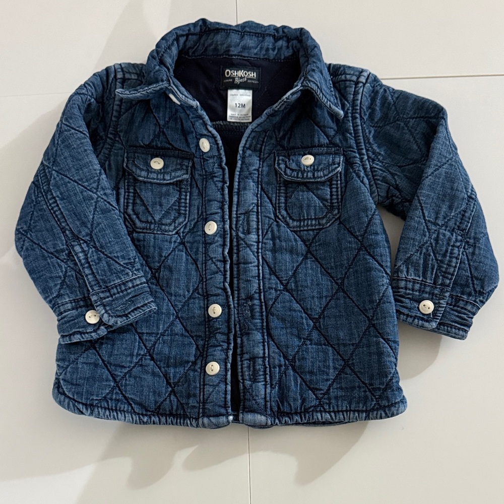 OshKosh B'gosh Dark Blue Quilted Jean Jacket / Shacket